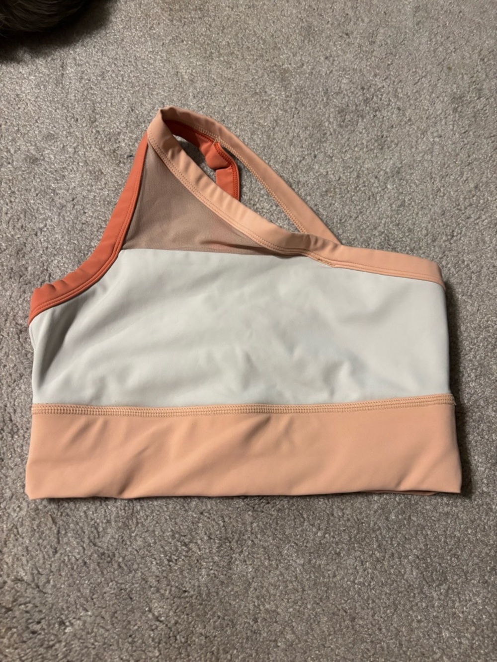 Born Primitive Peach and White One-Shoulder Sports Bra